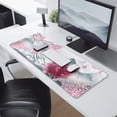 thumbnail image 2 of Transform Your Workspace: XL Pink Japanese Watercolor Cherry Blossom Gaming Mouse Pad. Non-Slip Rubber Base & Stitched Edges for Superior Control. 31.5x11.8 Inches. Perfect for Home Office or Gaming!, 2 of 7