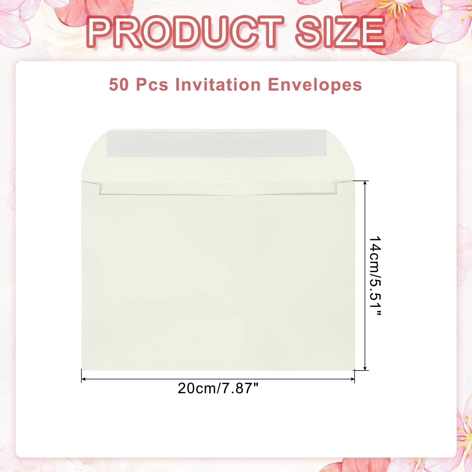 Uxcell 7.5x5.5 Inch Invitation Envelopes, 50 Pcs Self-Seal for A7 Weddings and Cards Beige