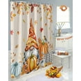thumbnail image 4 of Fall Shower Curtain Pumpkin Gnome Bathroom Curtains with Hooks, Waterproof Fabric Bird Autumn Maple Leaves Linen Thanksgiving Bath Shower Curtains Set for Bathroom Bathtubs Decor 72x72 Inch, 4 of 7