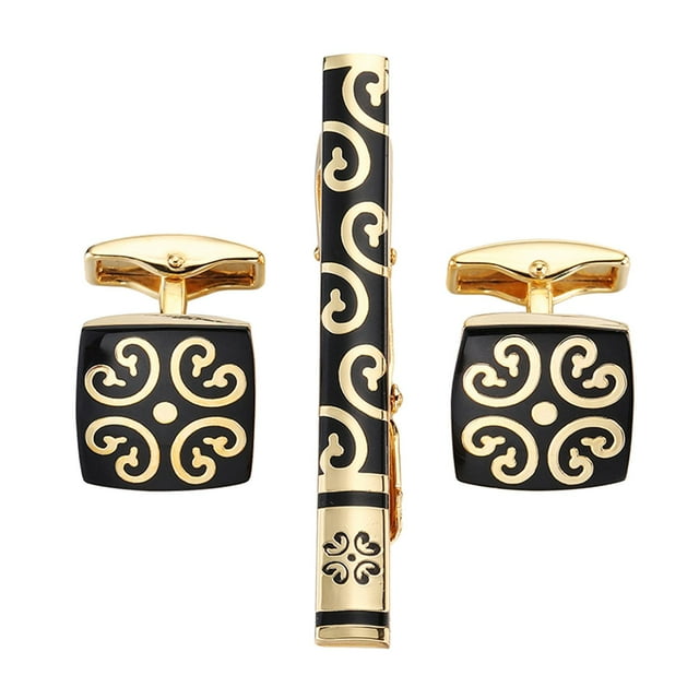 Gemelos para hombre jinwen Clip de barra de corbata oro