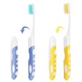 thumbnail image 3 of cepillos de dientes plegables, cerdas suaves portátiles, adecuados para viajes, campamentos, excursiones, página de inicio de la escuela (azul y amarillo), 3 of 4