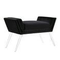 thumbnail image 3 of Linon Allie Vanity Acrylic Leg Bench, 18 inch Seat Height, Multiple Colors, 3 of 3