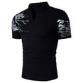 thumbnail image 1 of POINTERTECK Tee-Shirt Homme Ajusté Col en V Manches Courtes Décontracté, 1 of 4