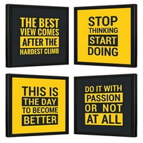 Positive Vibes Only Canvas Unframed Motivational Wall Art Set With Preinstalled Hanging Hooks 10x10 inch