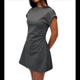 thumbnail image 3 of Vestido Camisero de Verano para Mujer, Informal, Holgado, con Mangas y Corte Recto. Gris Oscuro XL, 3 of 9
