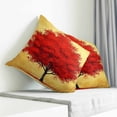 thumbnail image 4 of Throw Pillow Covers 20x20 Inch, Red Tree Decorative Pillow Cases for Couch Sofa Bed, Autumn Leaves Retro Watercolor Botanical Cotton Linen Square Home Decor Pillowcases with Hidden Zipper, 4 of 7
