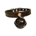 thumbnail image 2 of SeekLGT Cat Collar with Bell Adjustable Leather Cat Collars for Girl Cats and Kittens, Small Pet Kitten Collar, black, 1 Count, 2 of 9
