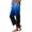 #Blue, variant on Women's Linen Gradient Color Button Front Pants,Pink,Size XXL