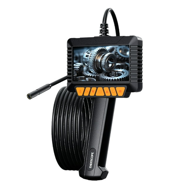 Graflsoa P270 Industrial Endoscope with 4.3" LCD Screen, 1080P HD 8mm IP67 Waterproof Camera, 10m Semi-Rigid Cable, Adjustable LED Lights, 2600mAh Rechargeable Battery for Pipe/Drain/Machinery