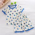 thumbnail image 3 of Toddler Girlspajamas Summer Toddler Girls Cute Pajama Short Sleeve Nightwear Outfit Drop Shoulder Top and Pants Sleepwear Set Trending Pj Sets, 3 of 3