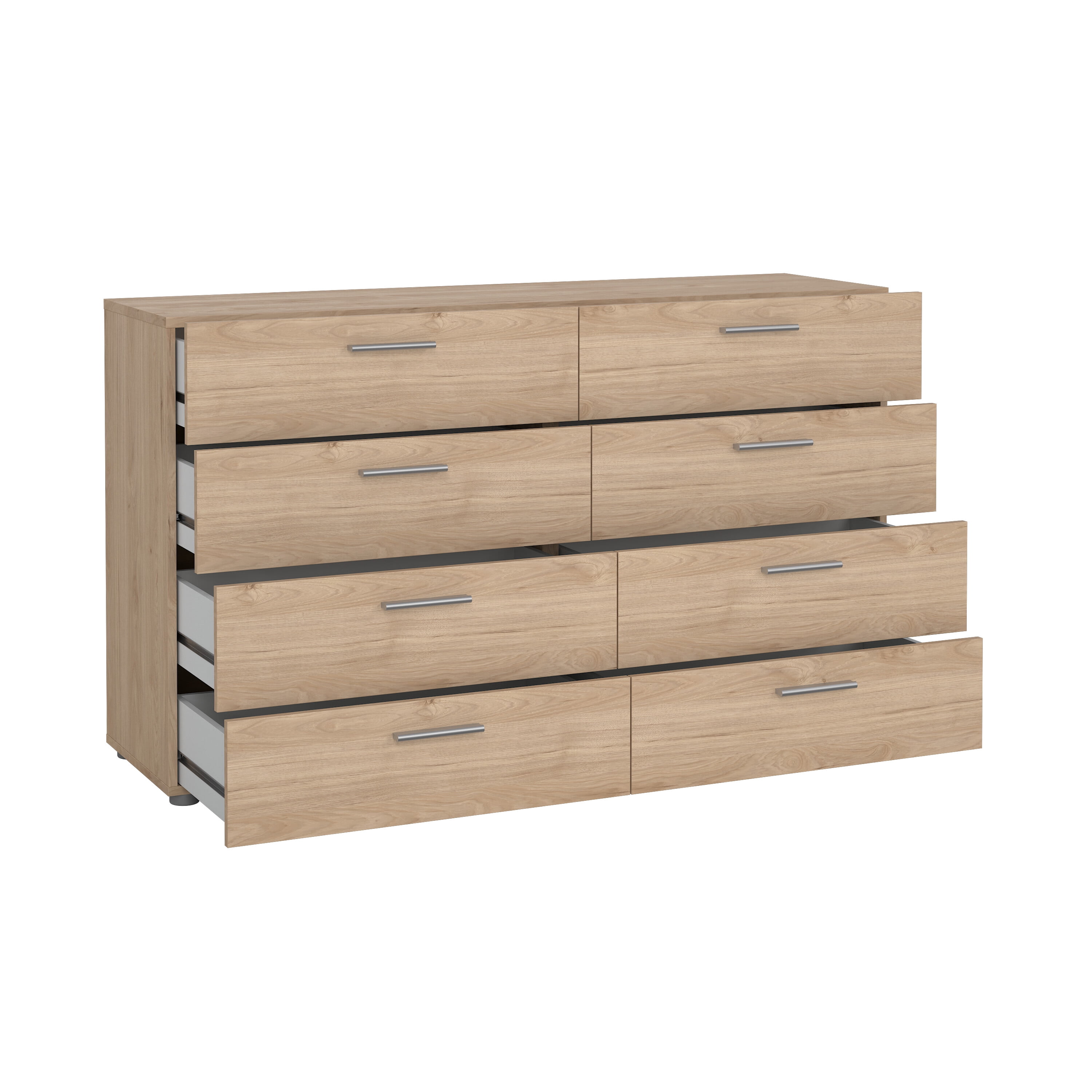 Tvilum Loft 8 Drawer Double Dresser for Adults, Jackson Hickory