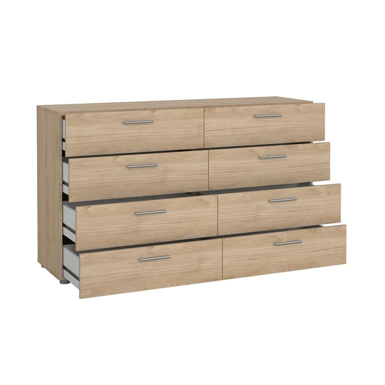 tue Tvilum Loft 8 Drawer Double Dresser for Adults, Jackson Hickory