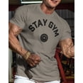 thumbnail image 2 of Gymish Stay Gym Workout T-Shirt for Men, Funny Fitness Gym Shirt, Weightlifting Tee, Deadlift Shirt, Warm Grey, Large, 2 of 6