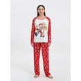 thumbnail image 3 of Family Matching Christmas Pajamas Santa Claus Long Sleeve Tops and Reindeer Pants Loungewear Set, 3 of 9