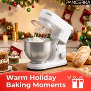 PANCERKA Stand Mixer 6-IN-1 Multifunctional Electric Kitchen Mixer, 6 Speed, 6.3 Qt With Dough Hook, Flat Beater, Whisk, Juice Blender, Meat Grinder and Juicer Accessories