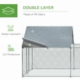 thumbnail image 6 of Noaman PawHut Large Metal Chicken Coop with Waterproof Anti-UV Cover, Spire-Shaped Walk-In Fence Cage for 15-18 Chickens, Rabbits, Ducks, 19.7' L x 9.8' W x 6.4' H, Silver, 6 of 7