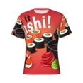 thumbnail image 3 of Naloa Sushi Men's T-Shirt Sport T-shirt Men's Basic Tee Casual Men's Shirt, Round Neck, Short Sleeves - Small, 3 of 5