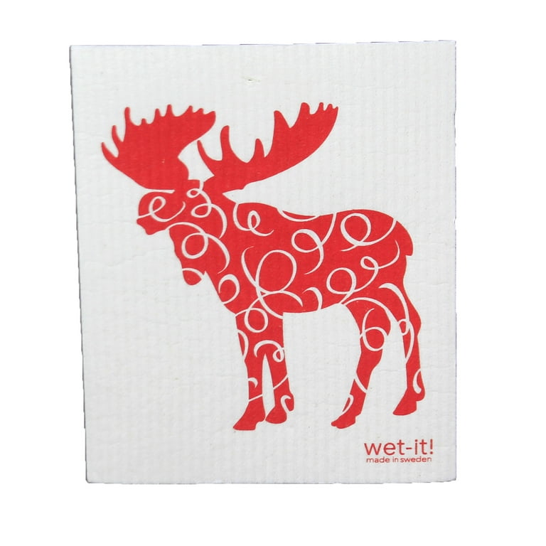 Swedish Kitchen Towels - Moose - Red - Esthetic Living