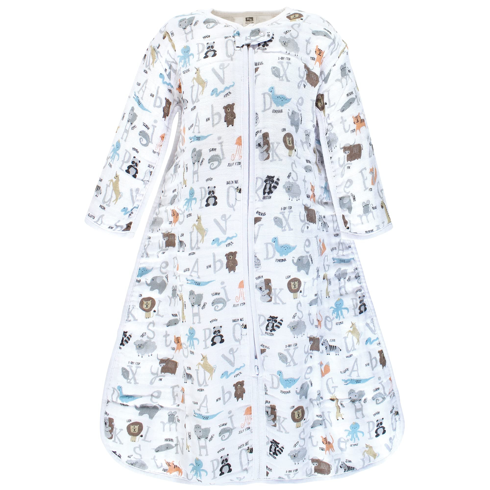 Hudson Baby Baby Long Sleeve Muslin Bag Wearable Blanket Sleep Sack Alphabet Animals 18 24 Months