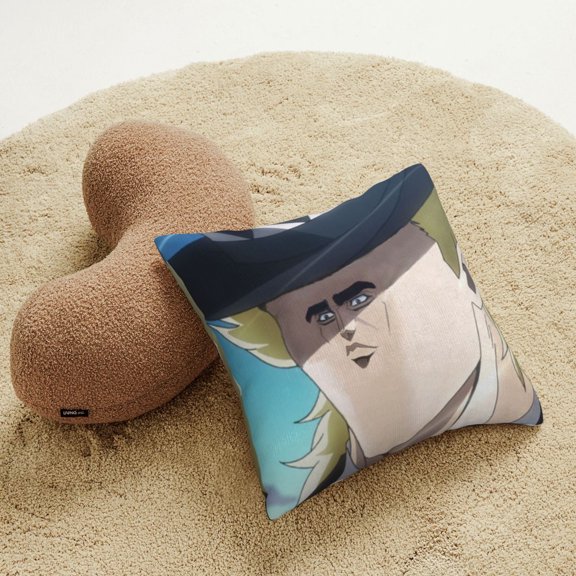 Childe Tartaglia Face Meme Throw Pillow Covers 18"X18" Funny Meme Pillows Home Decor Pillowcase Bedroom Living Room Dormitory College Cushion Cover for Couch Sofa Bed