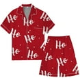 thumbnail image 2 of CONZONE Christmas Mens Pajama Sets Casual Men's Pjs Set Xmas Graphic Print Satin Pajamas Tops Shorts 2Pcs Sleepwear Outfit for Men Cozy Fall Winter Homewear Loungewear Sets, 2 of 4