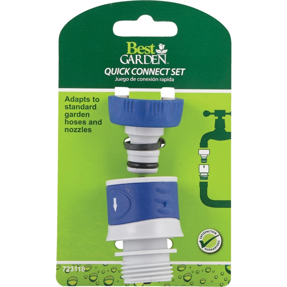 PURELY- Best Garden 1 Male, 1 Female Poly Faucet Quick Connect Connector Set 503Qc Best