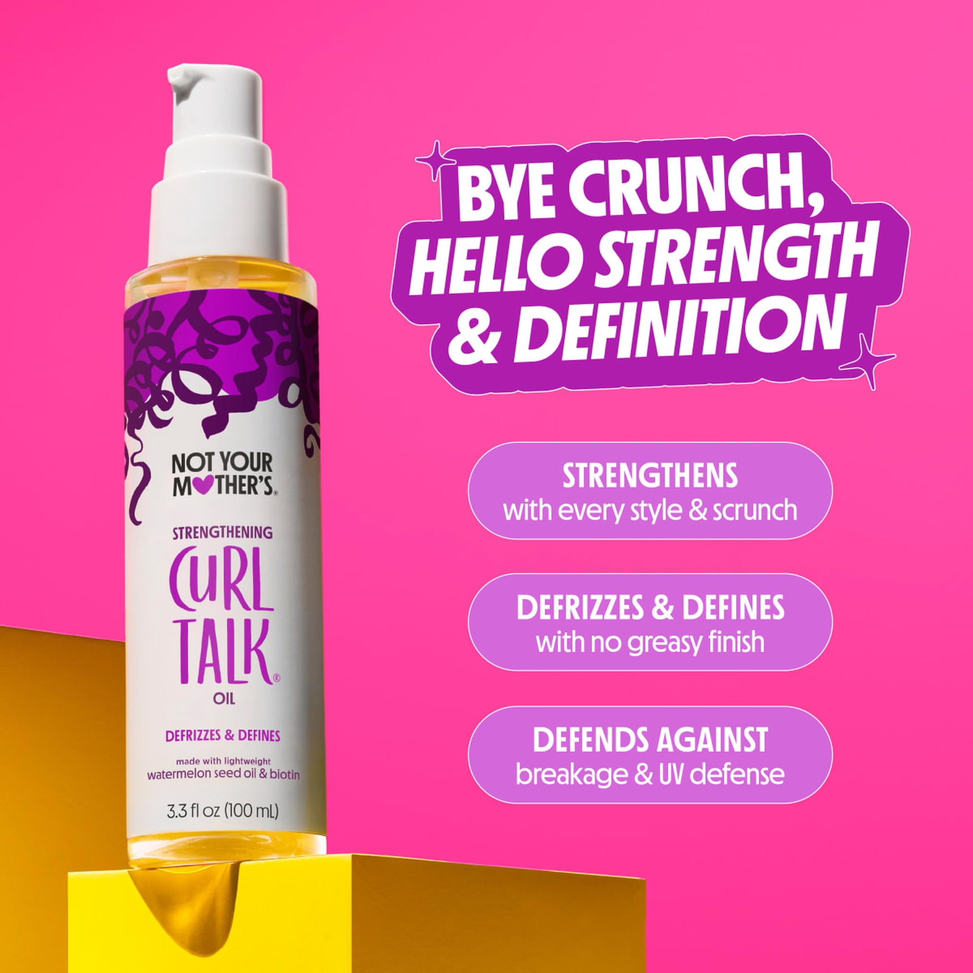 (8 pack) Not Your Mother's Curl Talk Strengthening Oil with UV Defense, 3.3 fl oz