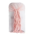 thumbnail image 4 of BalsaCircle 10 Blush Premium Solid Curly Chiffon Chair Sashes Wedding Slipcovers, 4 of 4