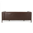 thumbnail image 4 of Elias Contemporary Faux Leather Tufted 3 Seater Sofa, Dark Brown and Espresso, 4 of 11