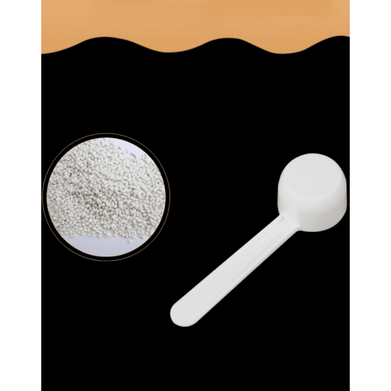 Plastic Round Shaped Powder Liquid Measuring Spoons Scoop Black 5