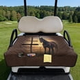 thumbnail image 2 of Xixirimido Easy-carry Golf Cart Seat Covers, Portable Golf Cart Seat Towel Blanket Quilted with 4 Pockets Fits for EZGO, Yamaha, Club Car & More 2-Seat Carts, Cross Horse Wilderness, 2 of 8