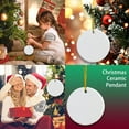 thumbnail image 7 of Oiur 5 Pcs Sublimation Blank Ceramic Ornament White Porcelain Round Ornament with Lanyard for DIY Craft Christmas Tree Home Decor, 7 of 7