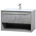 thumbnail image 4 of 30 inch Single Bathroom Floating Vanity in Concrete Grey, 4 of 14