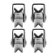 thumbnail image 1 of Paquete de 4 ruedas ranuradas de acero inoxidable 304 U/V/H, ruedas ranuradas for puertas corredizas, puertas enrollables, rieles invertidos, máquinas industriales, 1 of 7