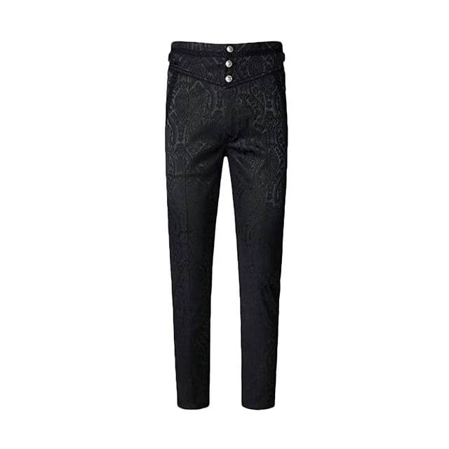 Mens Pants with Elastic Waist Mens Gothic Style Pants Button Retro Stage Performance Style Medieval Clothing Pants Elastic Waist Pants for Men Elastic Waist Pants Men