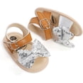 thumbnail image 4 of Infant Baby Girls Summer Sandals with Flower Soft Sole Newborn Toddler First Walker Crib Dress Shoes, 4 of 6