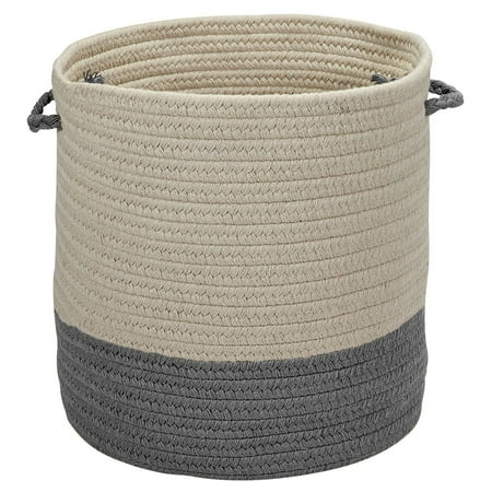 

Colonial Mills 11 Gray and Beige Handmade Braided Basket