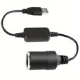 thumbnail image 2 of LEEYNEER 1pc 5V USB to 12V Car Plug Adapter Converter - with USB Port Car Accessories  Black  Compatible with 12V Car Socket  USB Charging Adapter | Stylish Design | Durable Structure  Ca, 2 of 6