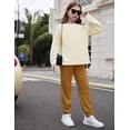 thumbnail image 3 of Arshiner Girls 2 Piece Tracksuit Set Long Sleeve Grid Pullover Top with Jogger Pants Kids Outfits, 3 of 6