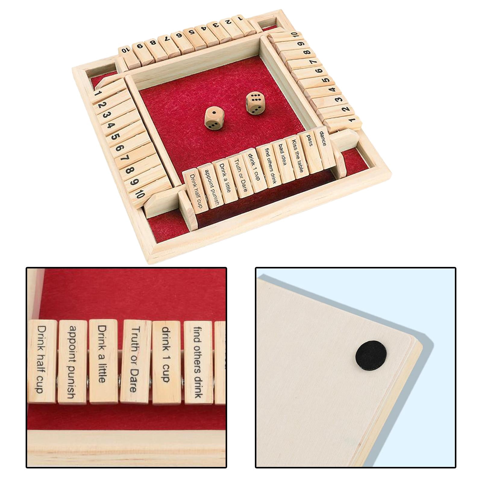 Gioco Shut The Box In Legno - 2-4 Giocatori, 12 Numeri, Feltro