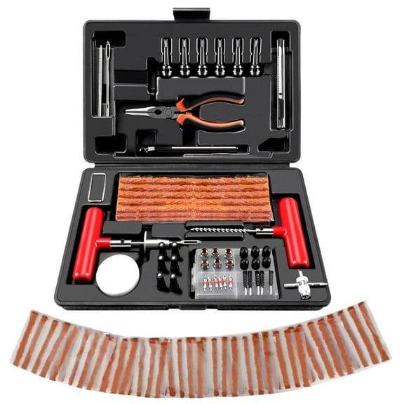 LTS EMIRA 98PCS Tire Repair Kit, Professional Heavy Duty Tire Plug Kit, Tire Patch Kit for Fix a Flat,Tubeless Tire Puncture Change Tool Kit for Car,Motorcycle,Truck,ATV,Tractor,RV,SUV,Trailer