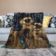 thumbnail image 2 of Orinice Cute Sea Otter Blanket Gifts for Kids Adults Soft Warm Lightweight Cozy Animal Sea Otter Throw Blankets for Couch Bedroom Sofa Living Room Decor  60x80in, 2 of 6