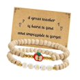 thumbnail image 4 of 2 piezas Pulseras de cuentas de madera Pulseras de cuentas para decoraciones únicas de maestro Joyería Boho para favores de fiesta de vacaciones Estilo B, 4 of 8