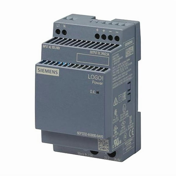 Siemens LOGOPOWER 24 V / 2.5 A Stabilized power 6EP33326SB000AY0