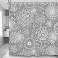 thumbnail image 2 of Snowflake Winter Bathroom Shower Curtain 71W by 71H Inch Snow Christmas Gray Holiday Xmas New Year Polyester Fabric 12 Plastic Hooks Waterproof Decor, 2 of 6