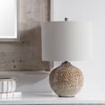 thumbnail image 5 of Uttermost Lagos Transitional Ceramic Metal and Fabric Table Lamp in Rust Brown, 5 of 7