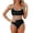 Black, variant on 2 Piece Swimsuit High Waisted,Women's Bikini Sets Color Block Whip Stitch 2 Piece Swimsuits High Waisted Scoop Bathing Suits
