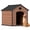 Brown, variant on ZYJOYY Outdoor Dog House, 46" Insulated Igloo Style with Elevated Floor, Designed for Large Dogs, Weatherproof Plastic Kennel, Grey