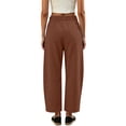 thumbnail image 2 of Barrel Pants For Women Elastic Waist Loose Fit Trouser Summer Casual Beach Vacation Lounge Pants With Pockets, 2 of 7
