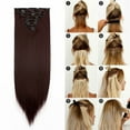 thumbnail image 2 of SEGO Pink Blue Purple Full Head Straight Clip in Hair Extensions 8 Piece 18 Clips Hairpiece for Women, 2 of 5
